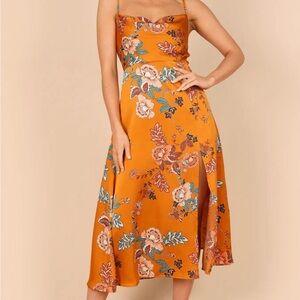 COWL NECK MIDI DRESS